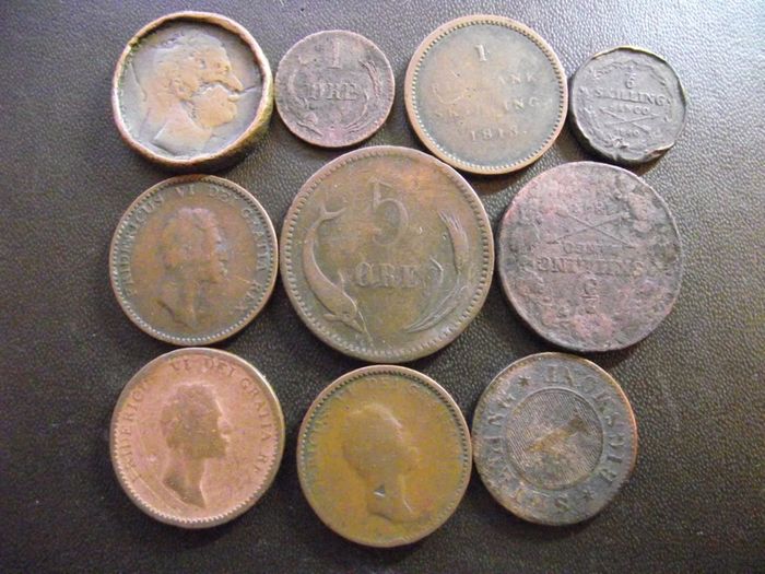 Lot Of Old Danish Coins (1813-1874)