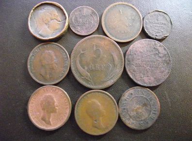 Lot Of Old Danish Coins (1813-1874)