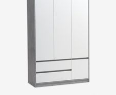 Wardrobe BILLUND 119x193 white/concrete colour