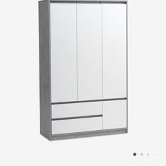 Wardrobe BILLUND 119x193 white/concrete colour