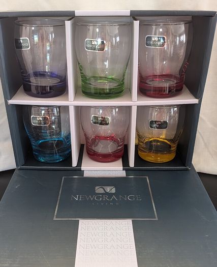 Newgrange Living Rainbow Coloured Base Tumblers Set of 6 Boxed
