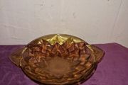 Antique amber glass bowl