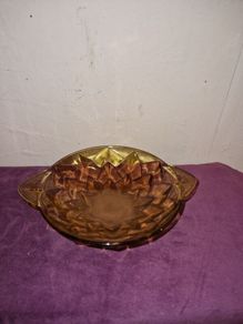 Antique amber glass bowl