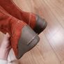 Moreo Burnt Orange Terracotta Leather Suede Square Toe Mid-Calf Boots 5.5UK/38.5EU Image 4