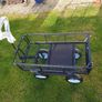 Garden Cart with Seat, 226.8 kg, Rolling Steel Garden Work Seat with Wheels, Heavy Duty Gardening Stool, with Tool Tray & Adjustable Handle, Outdoor Yard Wagon, for Lawn, Patio, Backyard, Black Image 5