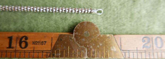 Vintage, Women's Sterling Silver 925 Bead Necklace. length 18,5" - 23,9g