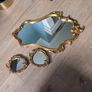 Stunning 3-Piece Vintage Gilt Mirror Set Rococo & Cherub Style Image 6