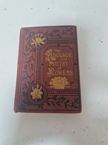 language of poetry of flowers antique book