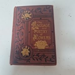 language of poetry of flowers antique book