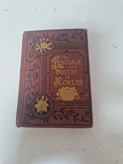 language of poetry of flowers antique book