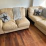 Italian leather corner couch cream Image 4