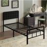 3ft Single Bed Frame with Upholstered Headboard and Footboard, 36cm High Image 2