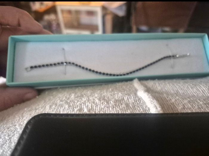 black stone silver bracelet