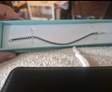 black stone silver bracelet