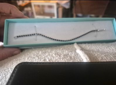 black stone silver bracelet
