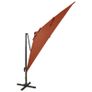 Cantilever Umbrella with Pole and LED Lights Terracotta 300 cm Image 3