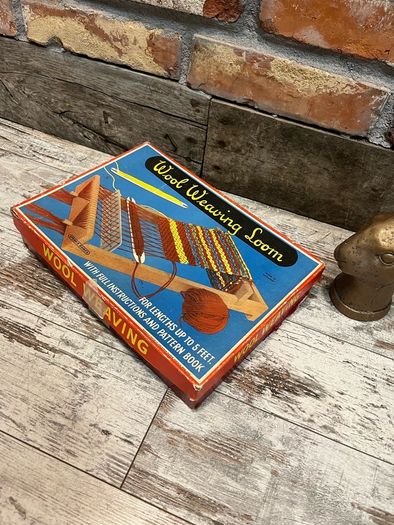vintage wool weaving loom