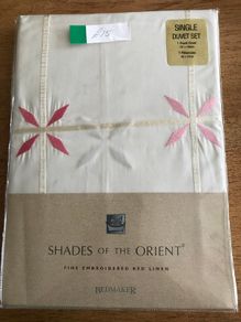 New Single Embroidered Duvet + Pillowcase