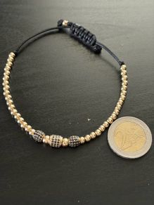 14k handmade gold bracelet unique / one of a kind