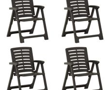 Garden Chairs 4 pcs Plastic Anthracite
