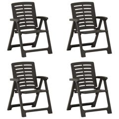 Garden Chairs 4 pcs Plastic Anthracite