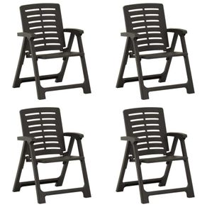 Garden Chairs 4 pcs Plastic Anthracite
