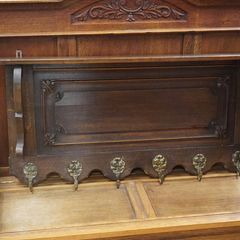 Antique French Oak Wall Coat Rack