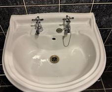 bathroom sink with pedestal