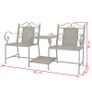2 Seater Garden Bench 161 cm Steel Grey Image 2