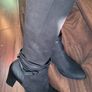 Badura Nubuck Leather Black Knee Boots Image 3