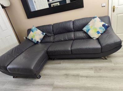 Modern Leather Corner Sofa and 2 Seater Excellent Condition