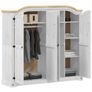 Wardrobe White 194x52x186 cm Image 3