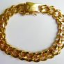 Men's Bracelet 18K  Gold Plated Cuban Link  Bracelet length 8" Image 2