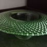 Uranium Glass Green Depression Footed Bowl Image 7