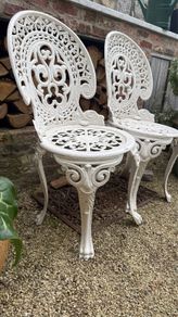 white cast iron garden chairs