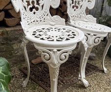 white cast iron garden chairs