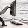 PC Monitor Arm, Ergonomic Height Assisted Gas Powered Full Motion Single Arm Desktop Clamp Mount for 17-27inch Screens Adjustable Tilt Swivel VESA 75mm and 100mm Weight 2kg to 6.5kg Image 7