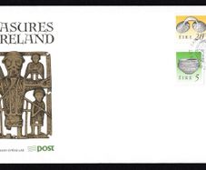 1991 Ireland Seventh Definitive Stamp Series Treasures of Ireland (5p, 20p and IR5) An Post First Day Cover (FDC)