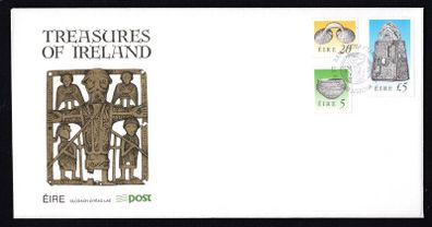 1991 Ireland Seventh Definitive Stamp Series Treasures of Ireland (5p, 20p and IR5) An Post First Day Cover (FDC)