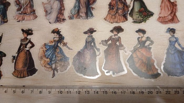 50pcs Vintage Transparent Stickers Decals