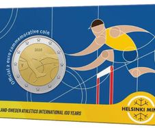 Finland 2 Euro Commemorative Coin 2025 - 100 Years of Finland - Sweden Athletics International BU. Coincard.