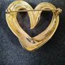 Large Gold Heart Brooch Image 2