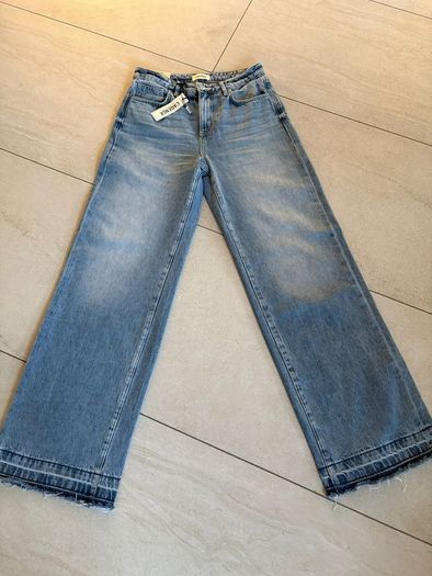 Luxury designer LAgence ladies blue denim wide leg jeans BRAND NEW