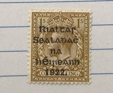 Ireland Thom Overprint Feb 1922 1 Shilling
