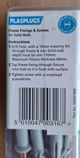 Frame fittings and Screws