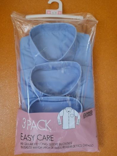 School uniform blue long sleeve blouses