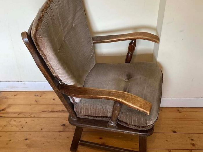 Classic Vintage Upholstered Armchair | Solid Wood Frame