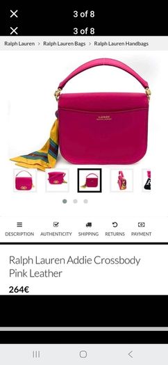 Ralph lauren addie crossbody bag pink leather