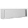 Kitchen Wall Cabinet with Sliding Doors 120x40x50 cm Stainless Steel Image 3
