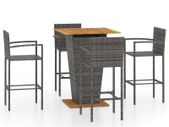 5 Piece Garden Bar Set Grey